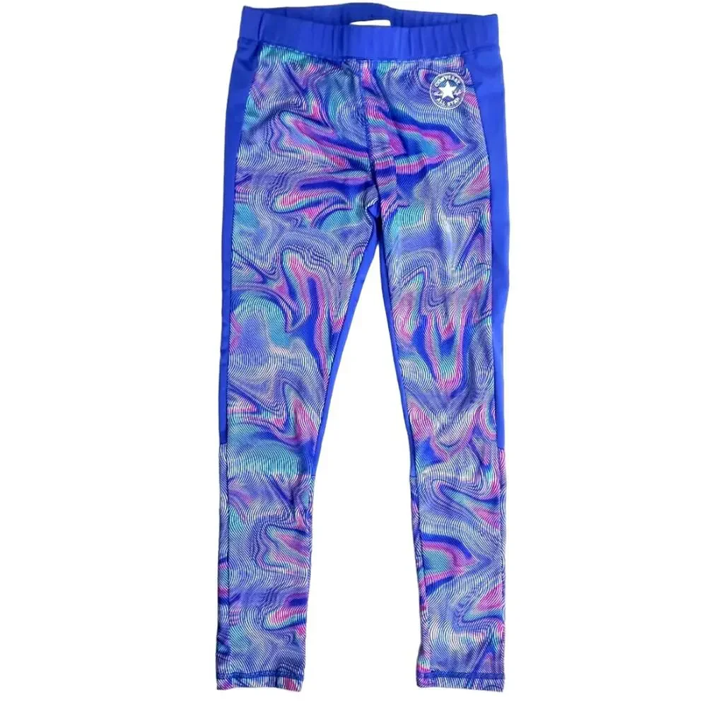 Converse youth active wear leggings purple and blue size 12-13 years